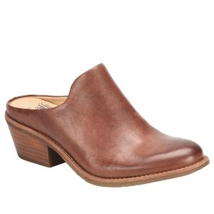 Sofft Women's Ameera Slip-On Leather Clogs Block Heel Western Style Mules 11